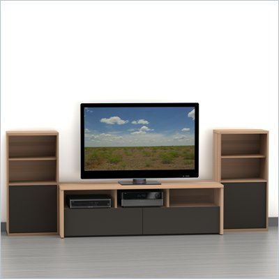 Nexera Infini-T 3-Piece Entertainment Set in Biscotti and Espresso