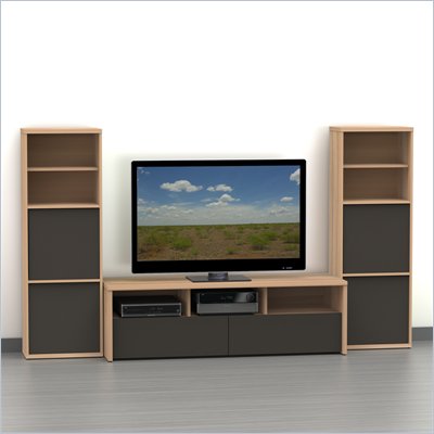 Nexera Infini-T 3-Piece Entertainment Set in Biscotti and Espresso