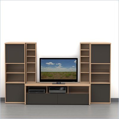 Nexera Infini-T 5-Piece Entertainment Set in Biscotti and Espresso