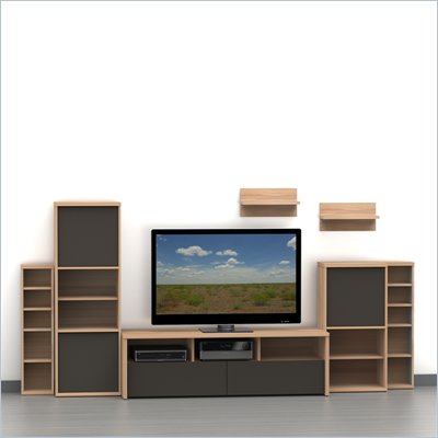 Nexera Infini-T 7-Piece Entertainment Set in Biscotti and Espresso