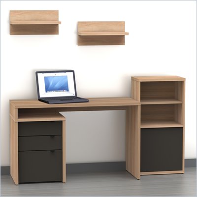 Nexera Infini-T 5-Piece Office Module Set in Biscotti