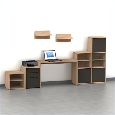 Nexera Infini-T 7-Piece Office Module Set in Biscotti