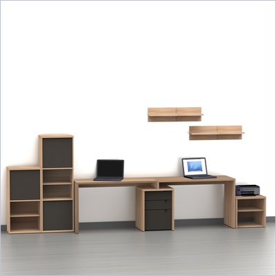 Nexera Infini-T 8-Piece Office Module Set in Biscotti