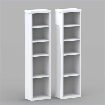 Nexera Liber-T CD/DVD Storage Towers in White (Set of 2)