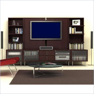 Nexera Liverpool Wood 4 Piece Entertainment Center in Espresso