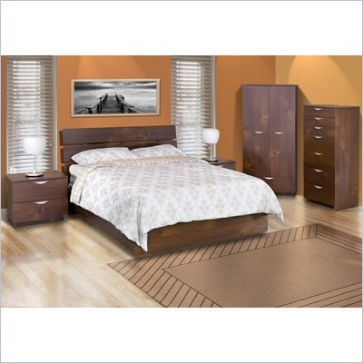 Nexera Nocce Platform Bed 3 Piece Bedroom Set with Free Mirror