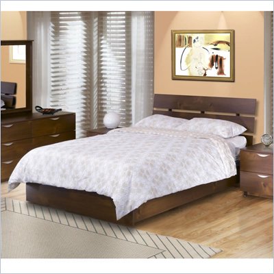 Nexera Nocce Modern Platform Bed in Truffle Finish