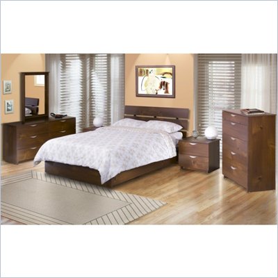Nexera Nocce Wood Platform Bed 5 Piece Bedroom Set in Truffle Finish