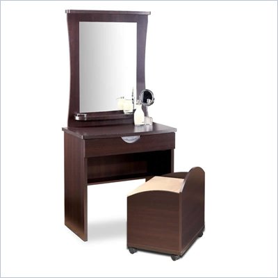 Nexera Pablo Vanity Table Set in Espresso