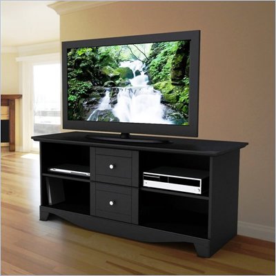 Nexera Pinnacle 56" Plasma/LCD TV Stand in Black Lacquer Finish