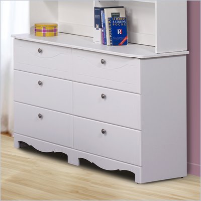 Nexera Pixel 6 Drawer Double Dresser in White