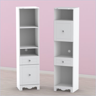 Nexera Pixel Tall Bookcase Tower in White