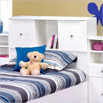 Nexera Pixel Twin Low Bookcase Headboard in White
