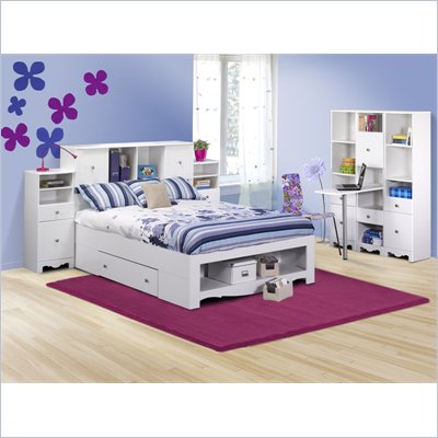 Nexera Pixel Full Storage Bed 7 Piece Bedroom Set in White