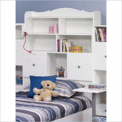 Nexera Pixel Twin Tall Bookcase Headboard in White