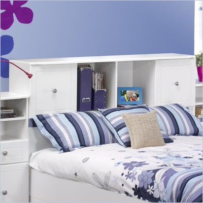Nexera Pixel Full Low Bookcase Headboard in White