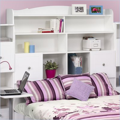 Nexera Pixel Full Tall Bookcase Headboard in White
