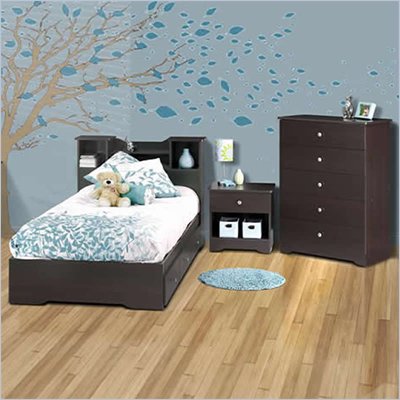 Nexera Pocono Twin 4-Piece Bedroom Set in Espresso