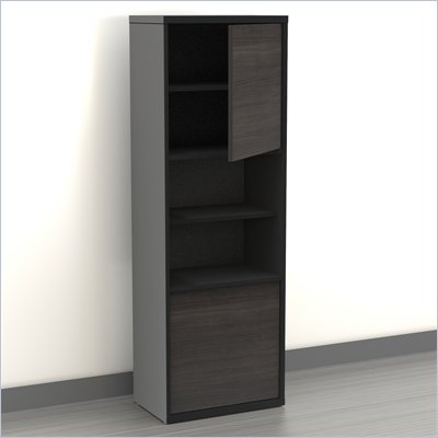 Nexera Sereni-T 54" 2 Door Bookcase in Black and Ebony