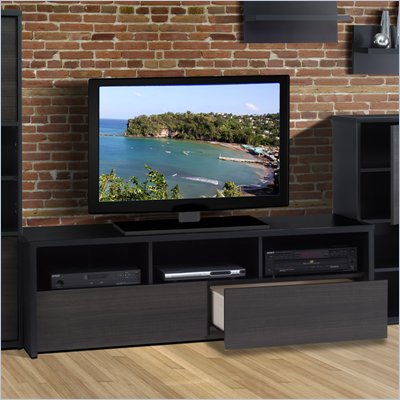 Nexera Sereni-T 60" 2 Drawer TV Stand in Black and Ebony