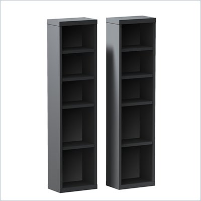 Nexera Sereni-T CD/DVD Storage Towers in Black (Set of 2)