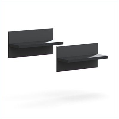 Nexera Sereni-T Wall Shelves in Black (Set of 2)