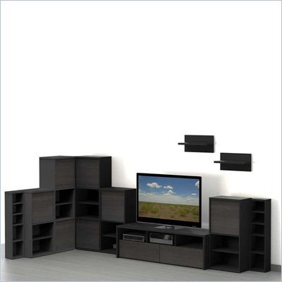 Nexera Sereni-T 10-Piece Entertainment Center in Ebony