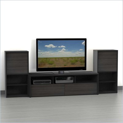 Nexera Sereni-T 3-Piece Entertainment Center in Ebony