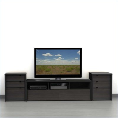 Nexera Sereni-T 3-Piece Entertainment Center in Ebony
