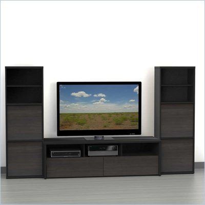 Nexera Sereni-T 3-Piece Entertainment Center in Ebony