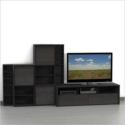 Nexera Sereni-T 5-Piece Entertainment Center in Ebony