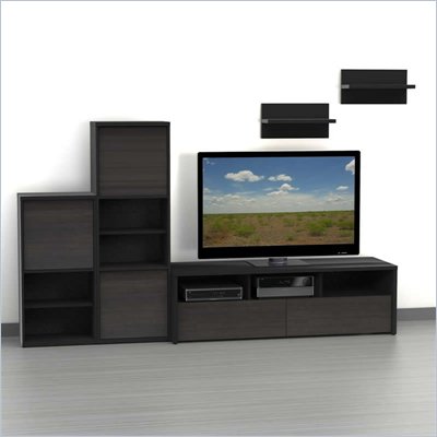 Nexera Sereni-T 5-Piece Entertainment Center in Ebony