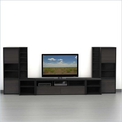 Nexera Sereni-T 7-Piece Entertainment Center in Ebony