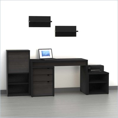 Nexera Sereni-T 6-Piece Modular Workstation in Ebony