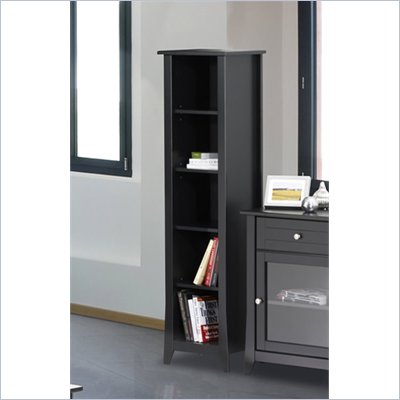 Nexera Tuxedo 60" Slim Bookcase in Black