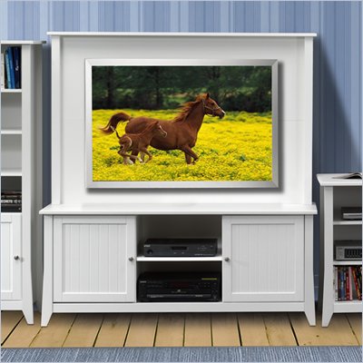 Nexera Vice Versa 58" TV Stand with Hutch in White