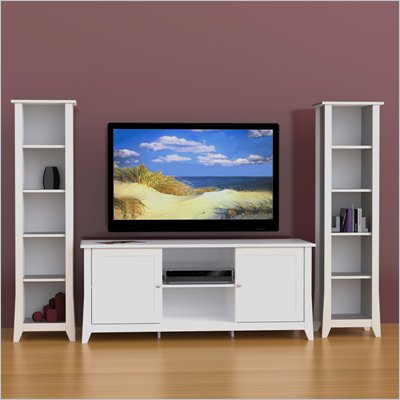 Nexera Vice Versa 3-Piece Entertainment Center in White
