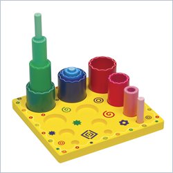 Guidecraft Wooden Nesting Sort And Stack - Cylinders Picture
