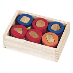 Guidecraft Hardwood Geometric Counting Cylinders