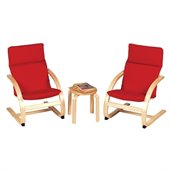 Guidecraft Birch Kiddie Rocker Chair Set in Red