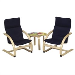 Guidecraft Birch Kiddie Rocker Chair Set in Blue
