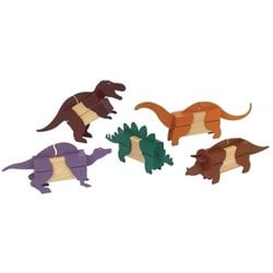 Hardwood Block Mates Dinosaurs