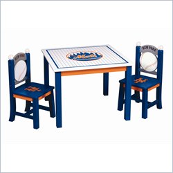 Guidecraft Major League Baseball Mets Table and Chairs Set