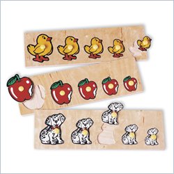 Guidecraft Wooden Progression Puzzles (Set of 3)