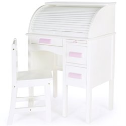 Guidecraft Jr Roll Top Wood Desk in White Baby Kids Kids Desks Guidecraft 244158