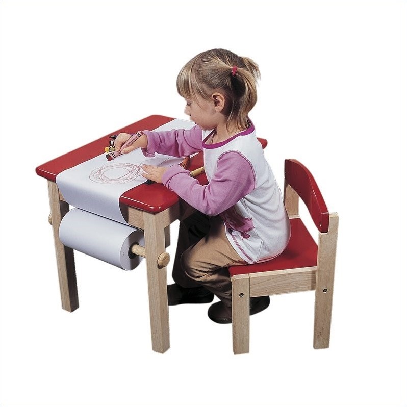 Guidecraft Red Art Table and Chair Set