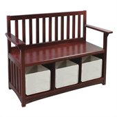 Guidecraft Classic Espresso Storage Bench with Bins