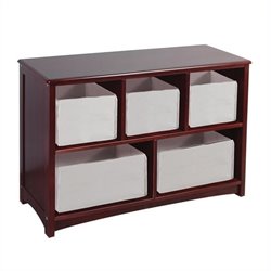 Guidecraft Classic Espresso Tan Storage Bins - Set of 5