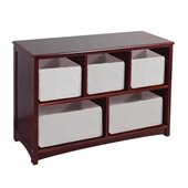 Guidecraft Classic Espresso Tan Storage Bins - Set of 5