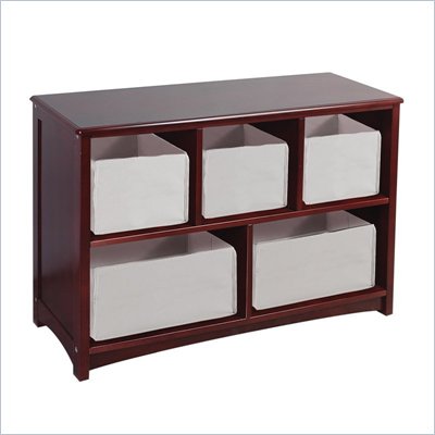 Guidecraft Classic Espresso Tan Storage Bins - Set of 5